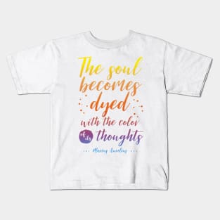 Marcus Aurelius Stoicism Quote - Color of thoughts Kids T-Shirt